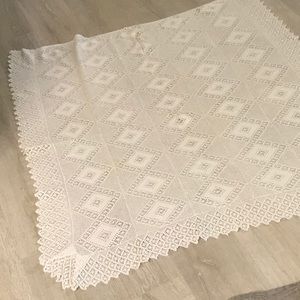 White cotton handmade crochet curtain